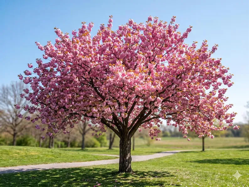 Flowering Cherry Tree – Double Pink Blooms, Tall Live Plant