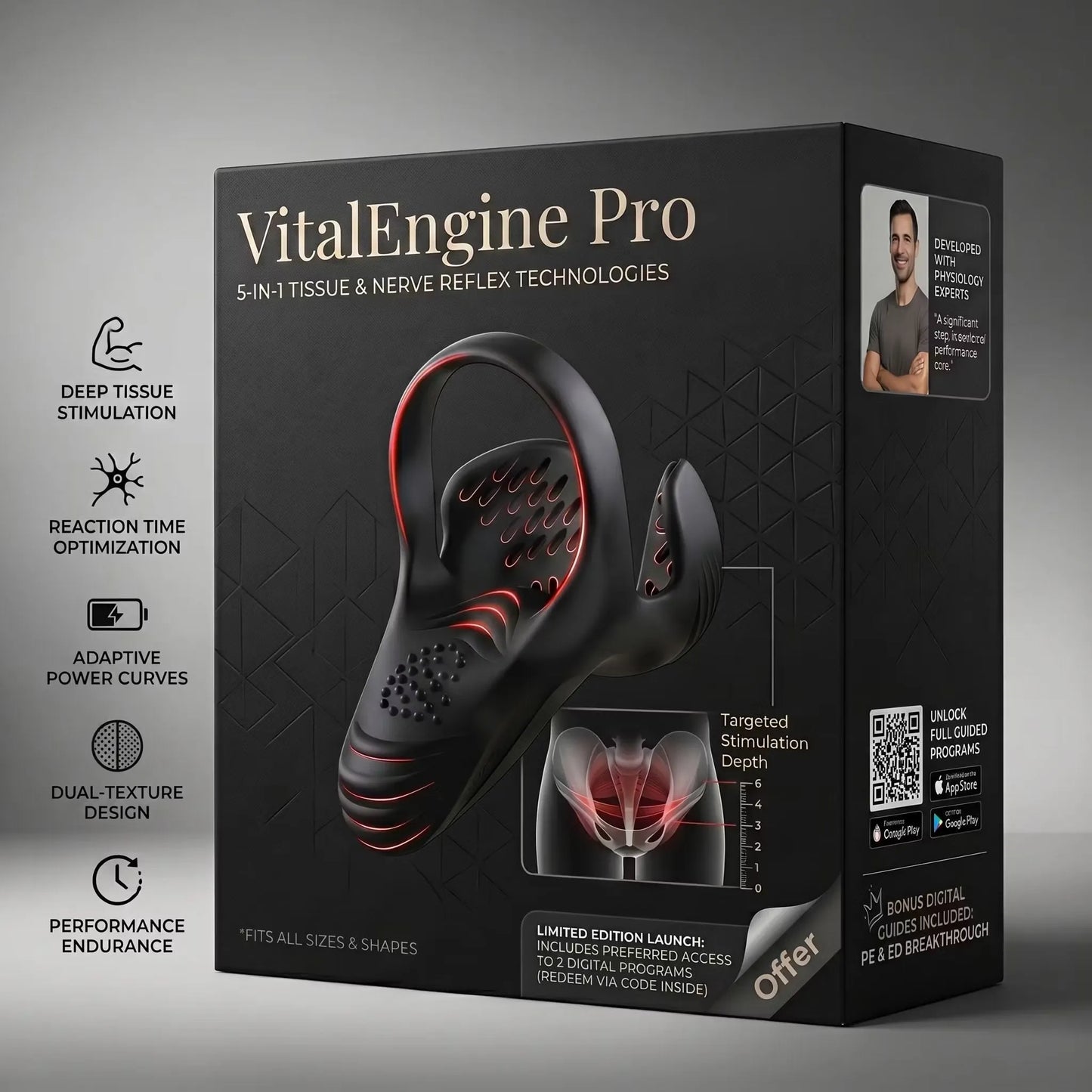 ★ #1 RATED  VitalEngine Pro-The #1  5-in-1 at-home trainer  that reverses ED & PE  with advanced precision  ✦