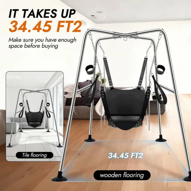 1000 Swing - Utimi Heavy-Duty Sex Swing Stand – Adjustable Couples Sling with 1000 lb Steel Frame