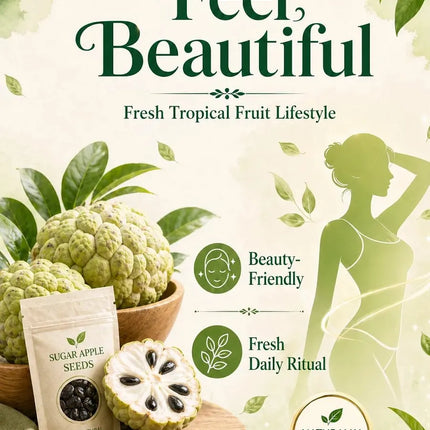 🍐✨Live Sugar Apple Seeds – Sweet Tropical Fruit for Home Gardenarden
