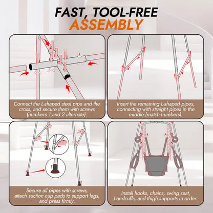 1000 Swing - Utimi Heavy-Duty Sex Swing Stand – Adjustable Couples Sling with 1000 lb Steel Frame