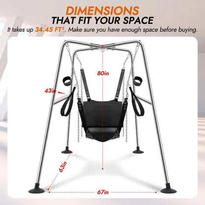 1000 Swing - Utimi Heavy-Duty Sex Swing Stand – Adjustable Couples Sling with 1000 lb Steel Frame