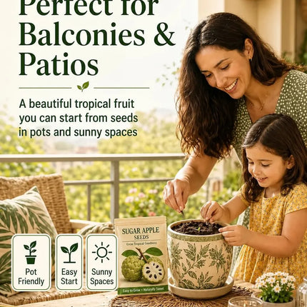 🍐✨Live Sugar Apple Seeds – Sweet Tropical Fruit for Home Gardenarden
