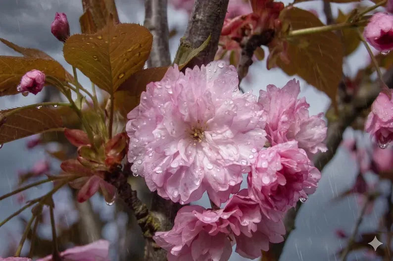 Flowering Cherry Tree – Double Pink Blooms,  Tall Live Plant